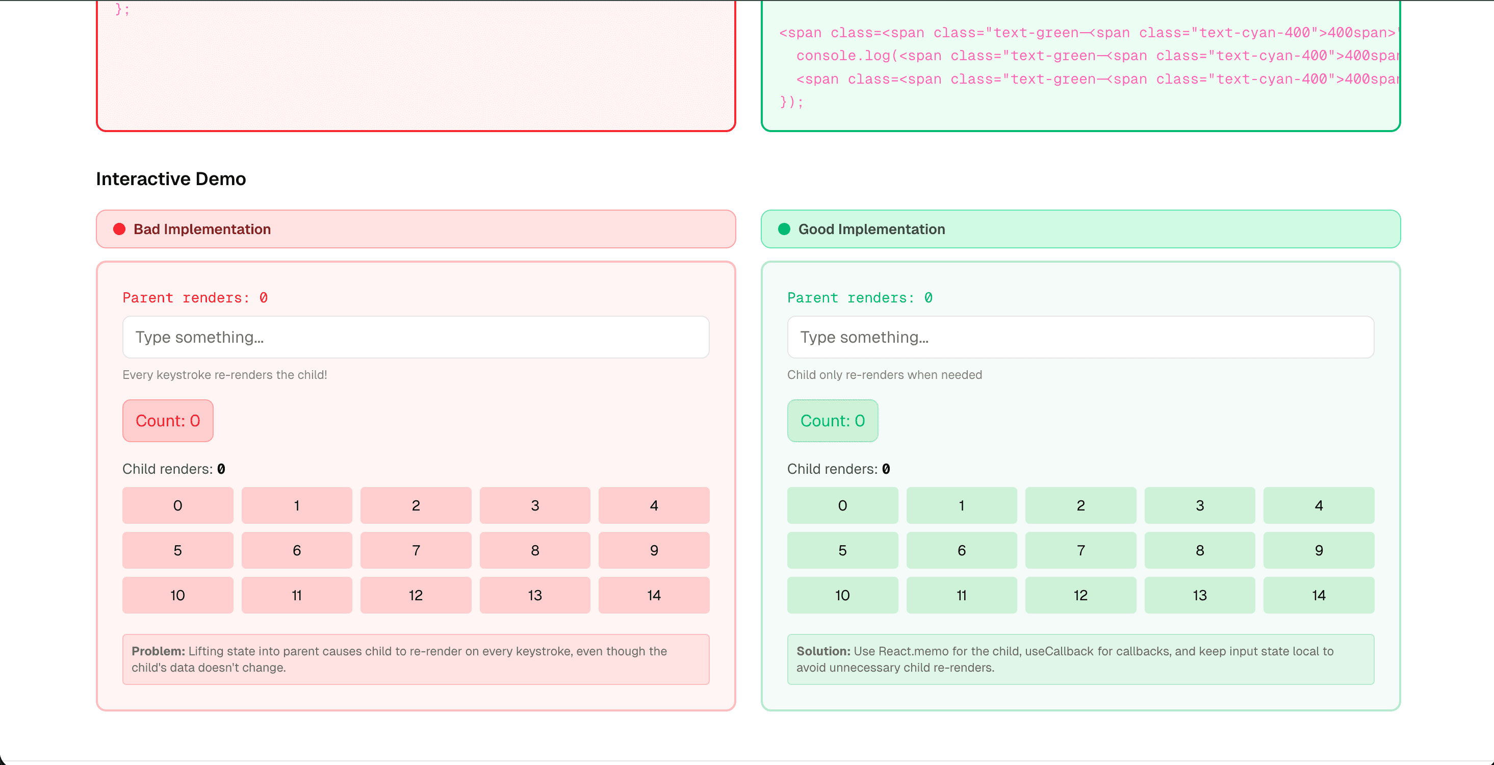 React Performance Lab: Interactive Demos of React Performance Patterns